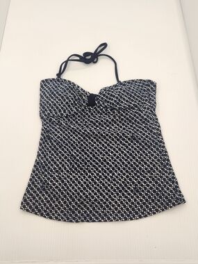 GAP Navy and White Patterned One-Piece Swim Top